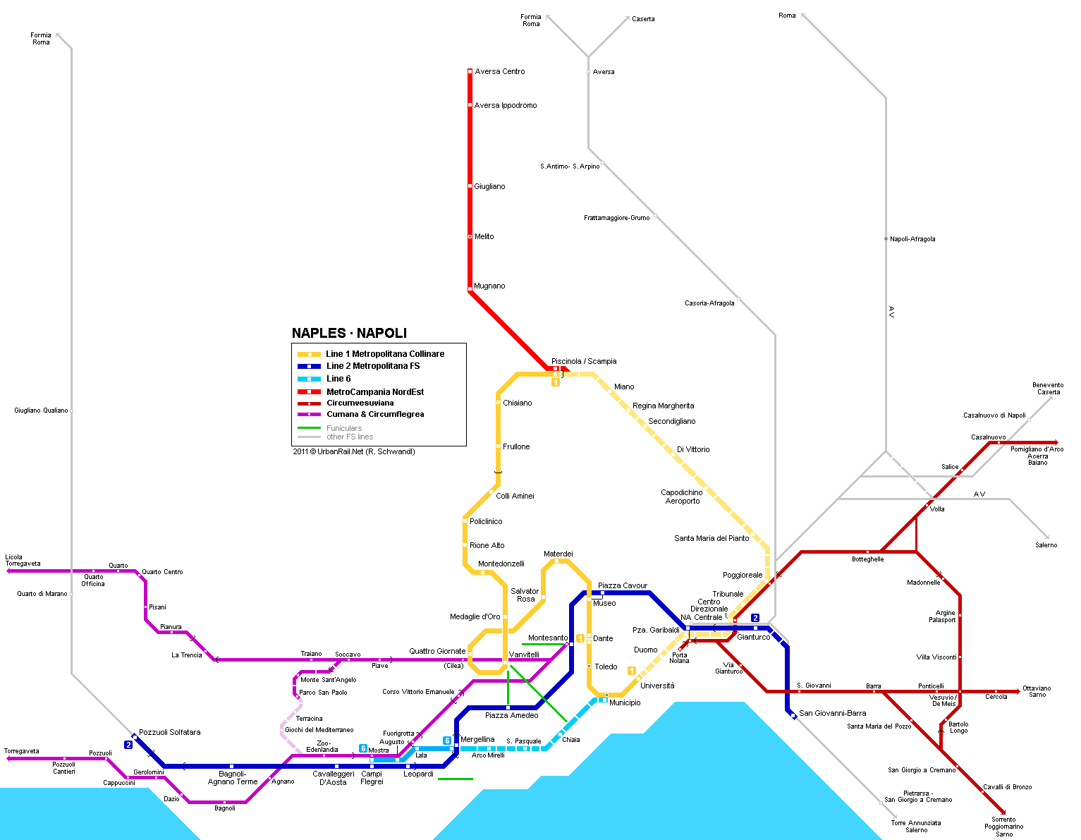 napoli subway map